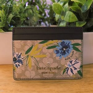 ✨️NWT✨️Kate ♠︎ Spade Floral Card Holder - Black, Blue, Yellow